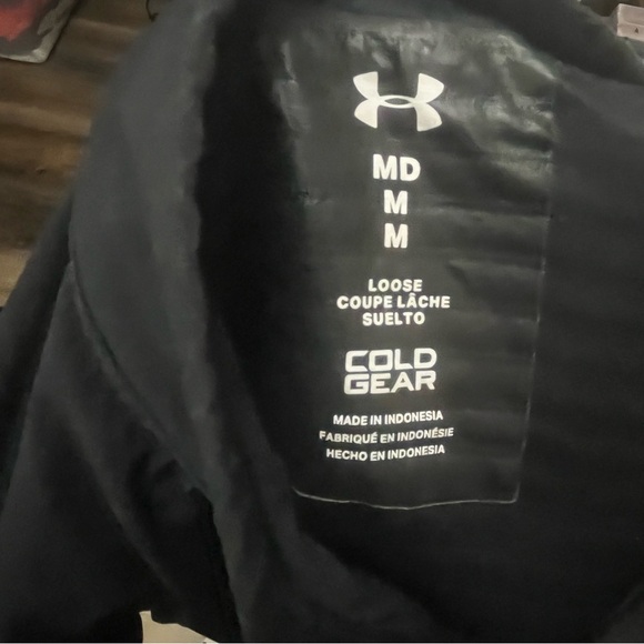 Under Armour Golf Vest Men Medium Black Cold gear Full Zip Quilted Loose Fit - Picture 9 of 9